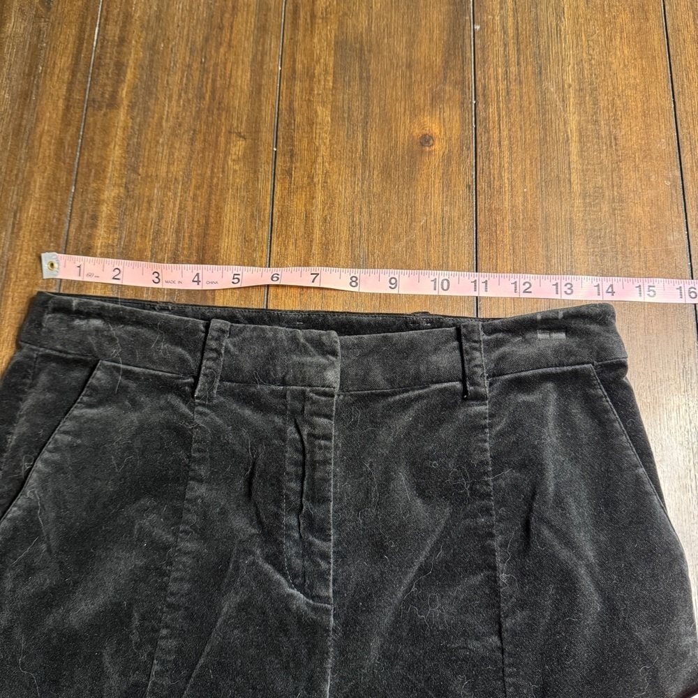 Ramy Brook Miriam Black Velvet Pants Size 2 High Rise Slim Leg Luxe Stretch - Picture 7 of 16
